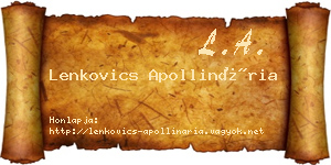 Lenkovics Apollinária névjegykártya